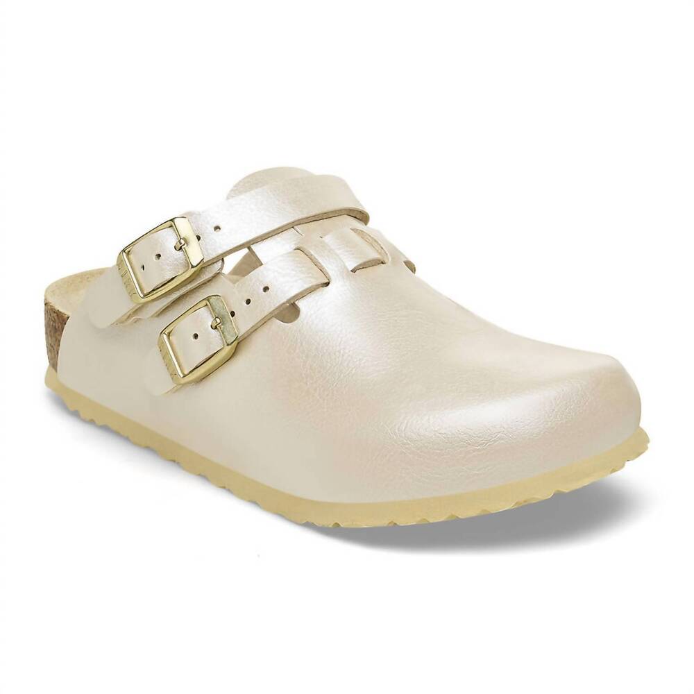NEW BIRKENSTOCK kids' kay clogs in graceful pearl white